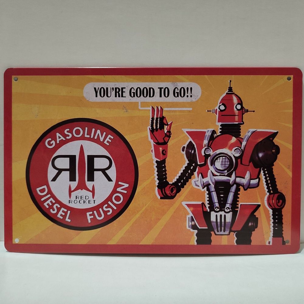 Fallout Red Rocket Metal Tin Wall Hanging Sign Official Bethesda Collectible